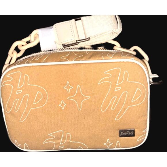 Hyde Park HP Logo Stitch Crossbody Bag NWT Khaki Cream Chain Strap Streetwear - Picture 5 of 9